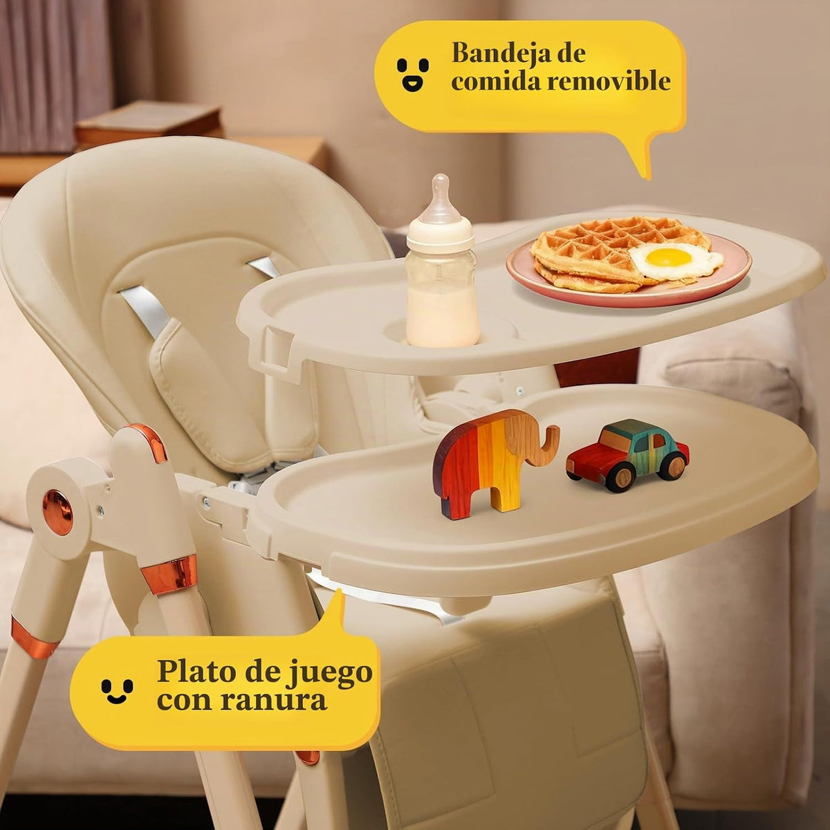 Silla alta 6 en 1 | Silla alta convertible para recién nacido a niñ...