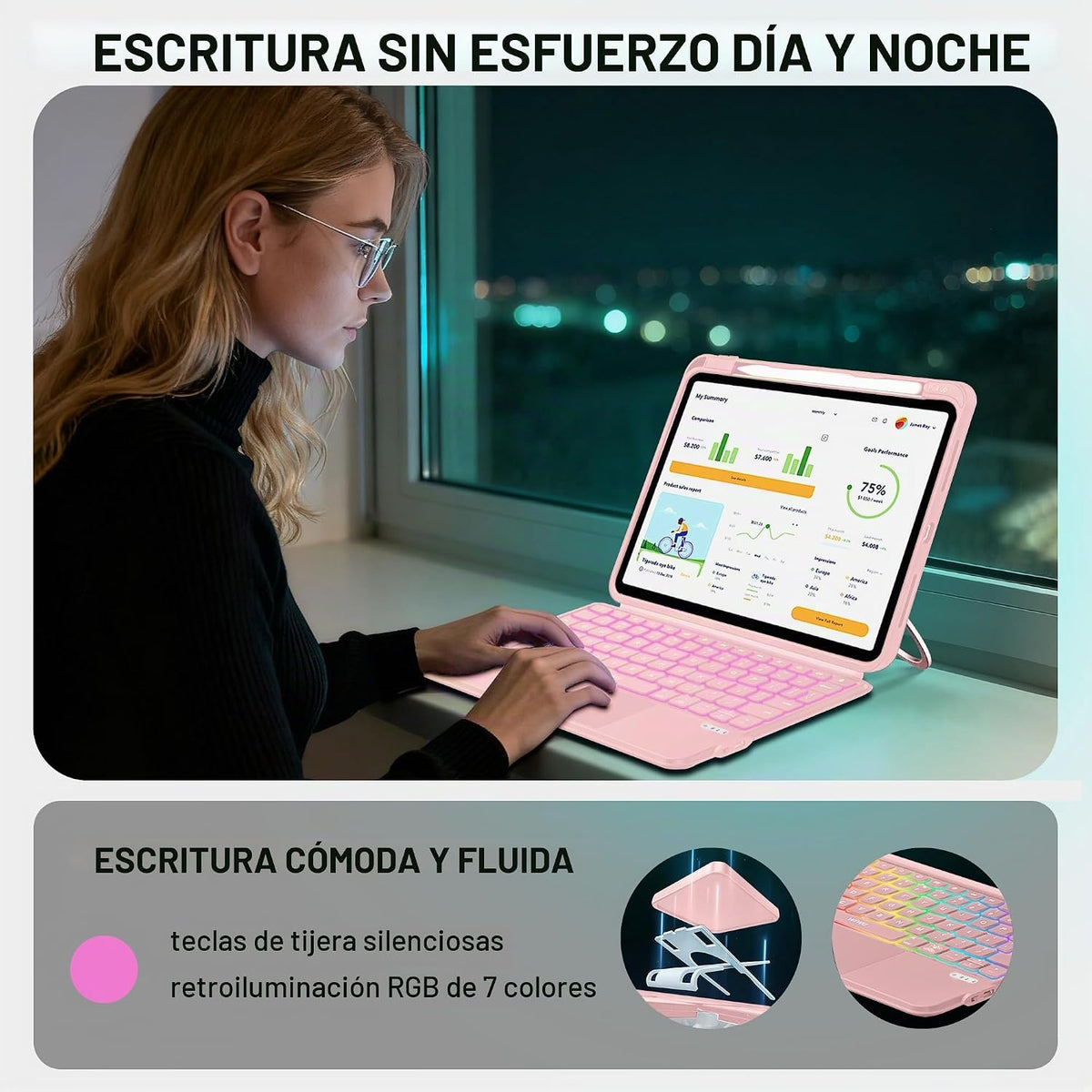 WIWU Funda para iPad Air de 11 pulgadas con teclado A16 10ª generac...