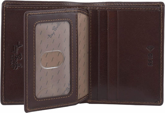 Tony Perotti Billetera plegable de cuero italiano para hombre con s...