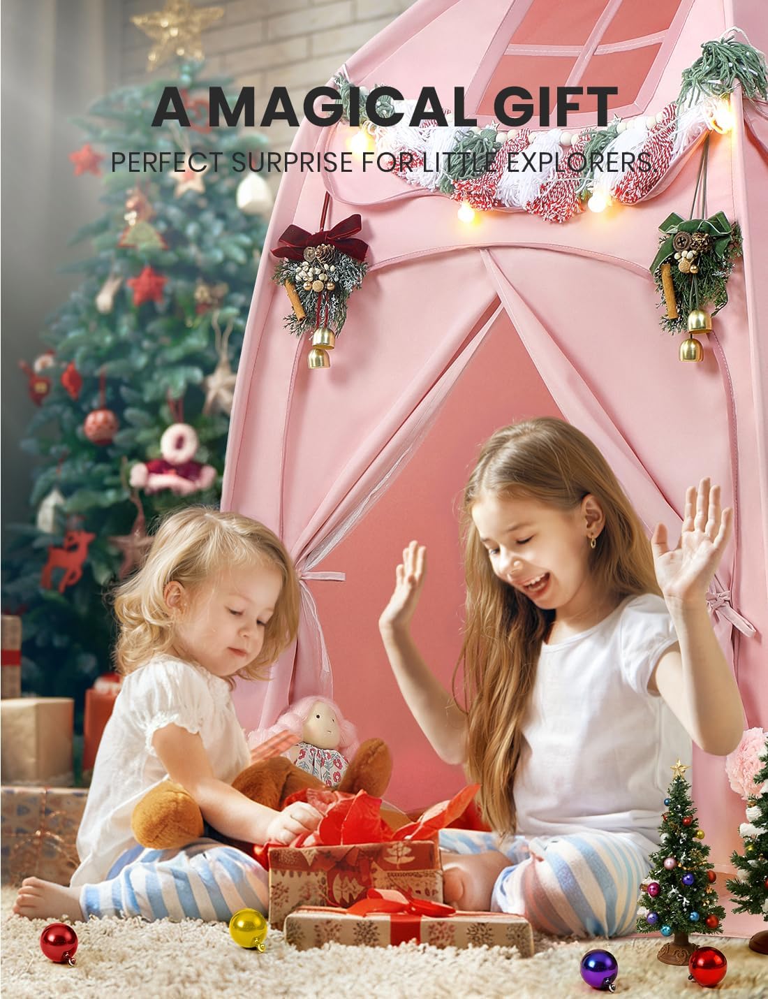besrey Tienda de campaña para niños, casa de juegos grande para niñ...