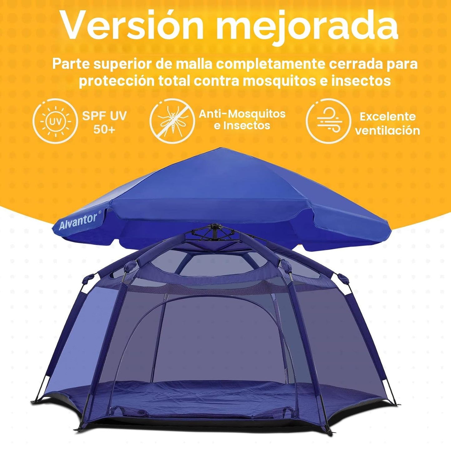 Alvantor® Corralito Pop Up de 84 x 84 x 44 pulgadas portátil para b...