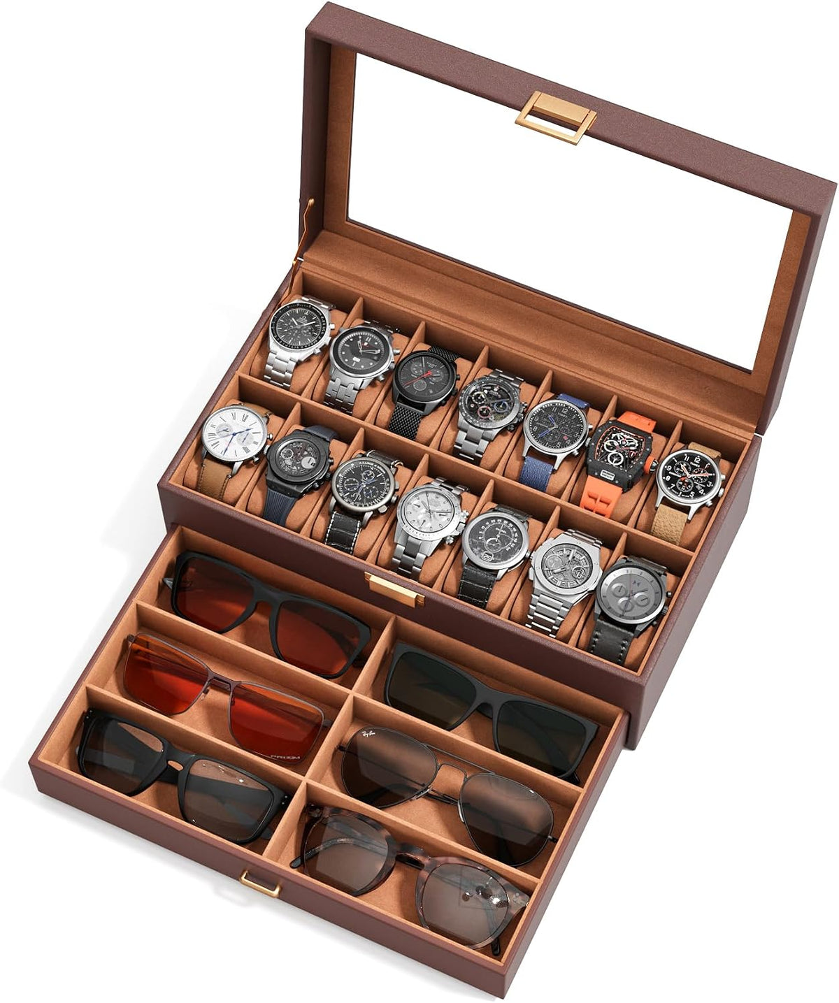 sensok Caja de reloj para hombre \u2013 Organizador de exhibición d...