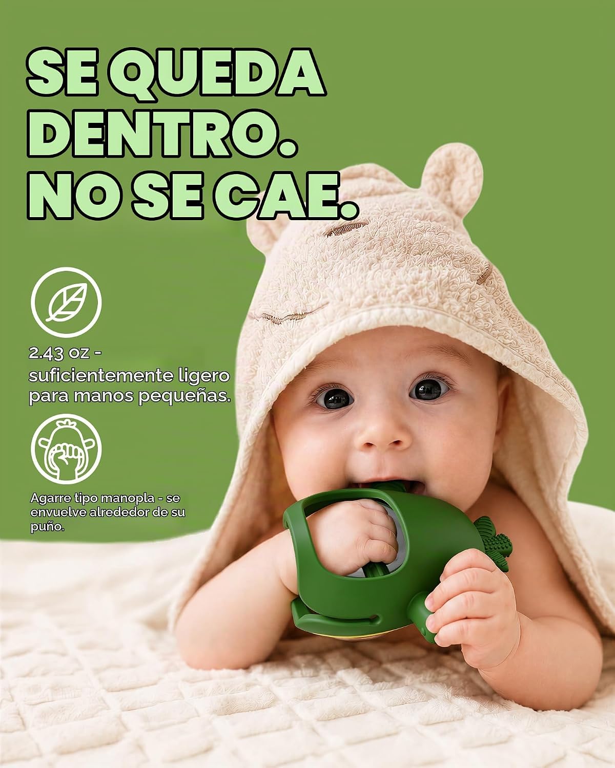 Infinno Juguete de dentición de silicona de aguacate con sonajero p...