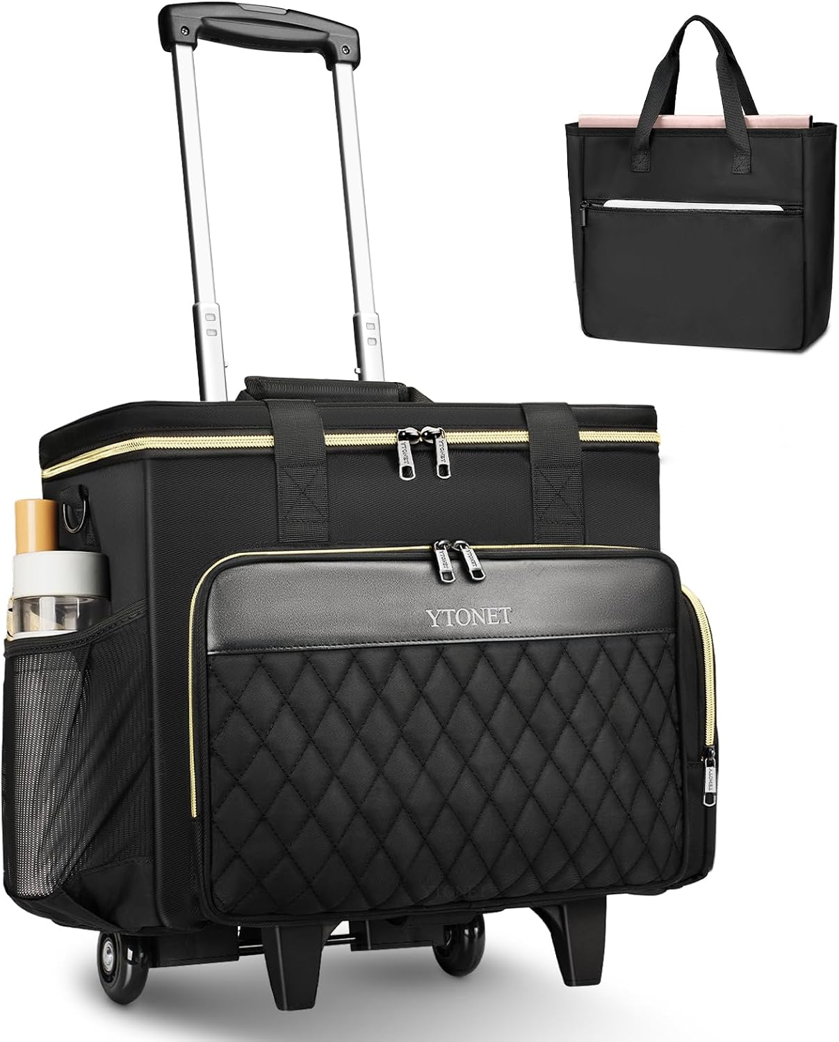 Ytonet Bolso rodante para profesores, Negro, Moda | Detachable Doll...