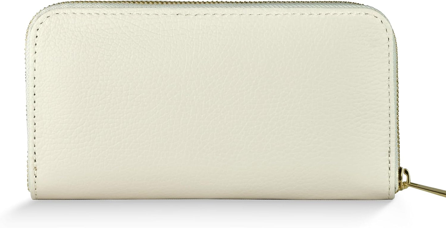 TAKEASY Cartera italiana de piel de becerro auténtica para mujer co...