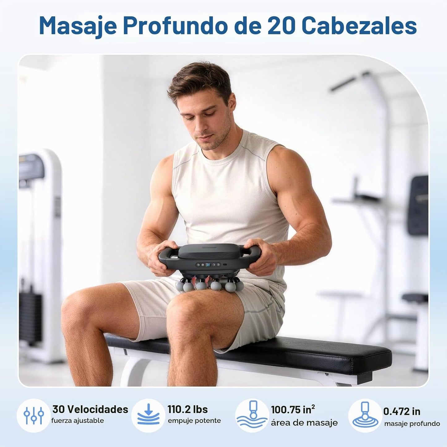 Beown Pistola de masaje de 20 cabezas de tejido profundo, masajeado...
