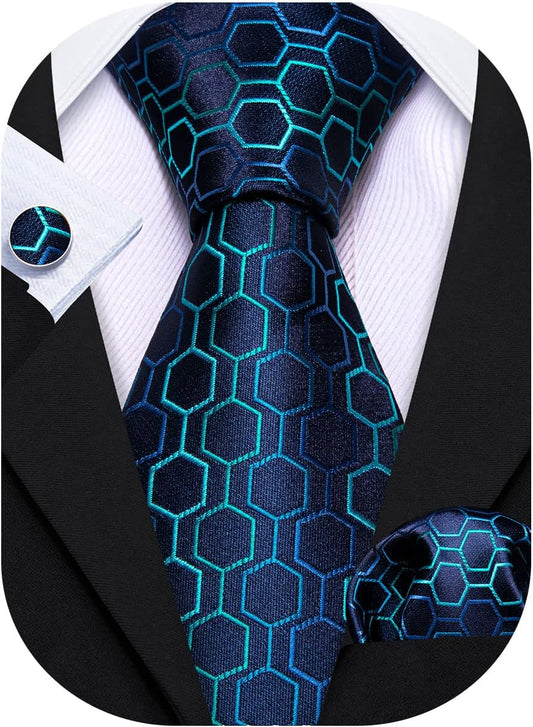 Barry.Wang Corbatas Clásicas para Hombre Corbata de Seda Pañuelo de...