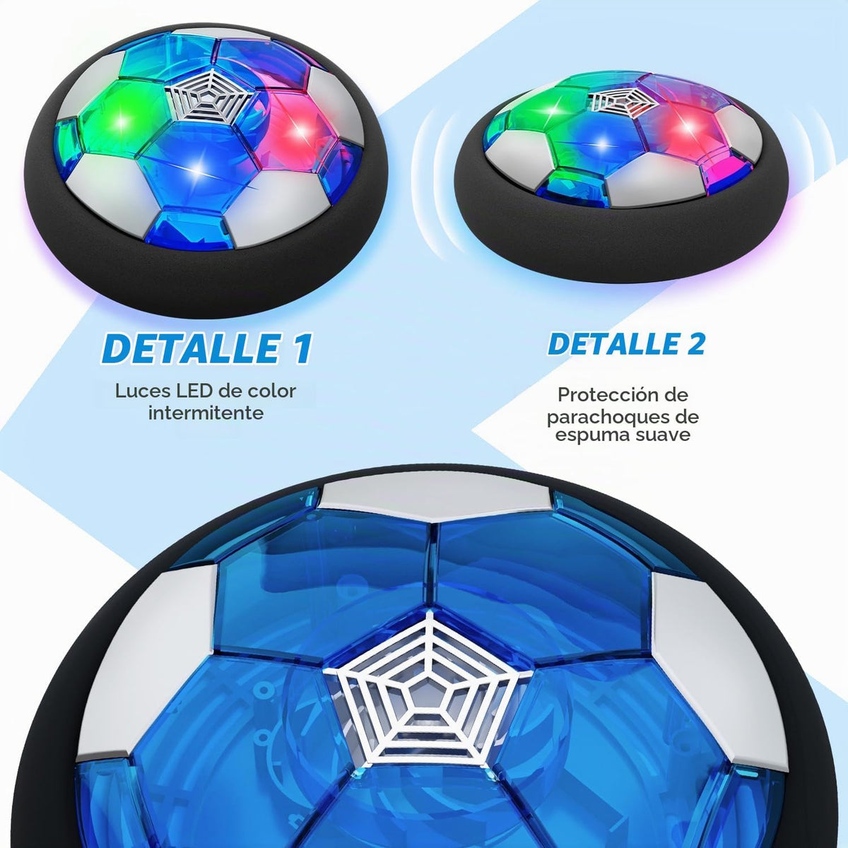 Pelota de Fútbol LED Flotante Juguetes para Niños, Pelota de Entren...