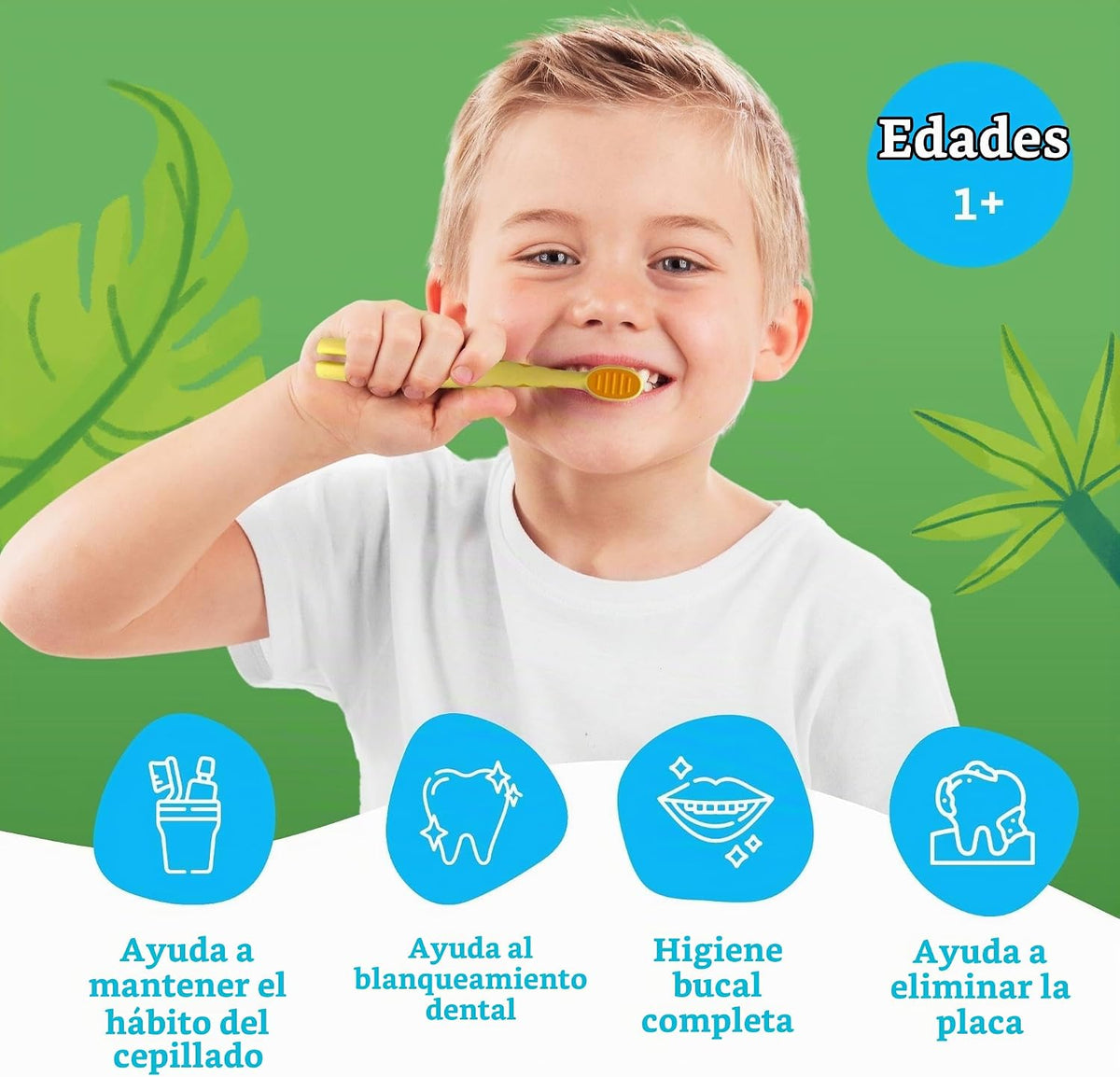 GuruNanda Cepillo de dientes para niños con linda jirafa en las enc...