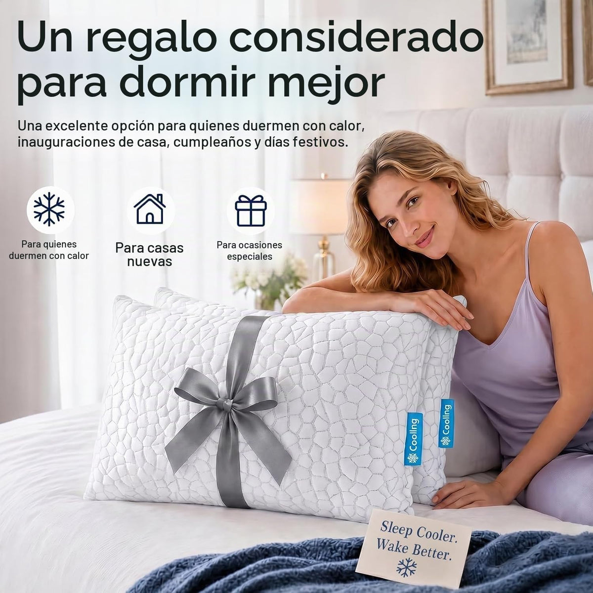 QUTOOL - Almohada hipoalergénica, espuma viscoelástica, gel tritura...