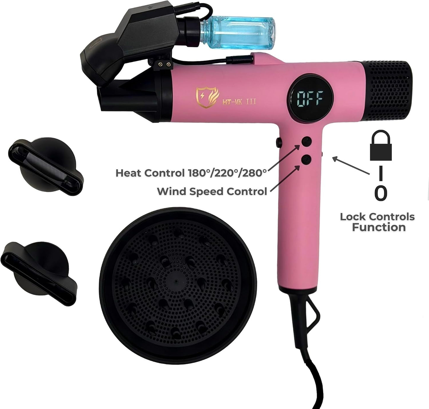 Hydra Turbo Mark 3 (rosa) Secador de pelo profesional iónico, secad...