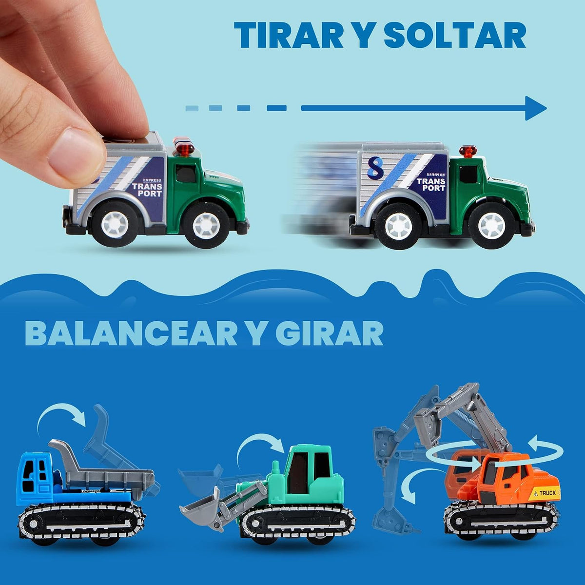 JOYIN - Conjunto de 25 piezas de vehículos de juguete de autos y ca...