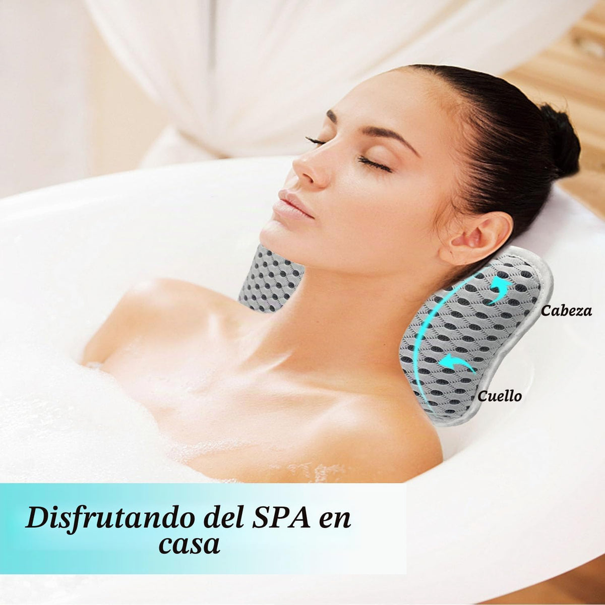 Almohadas de baño para tina, almohadas de spa para casa para bañera...