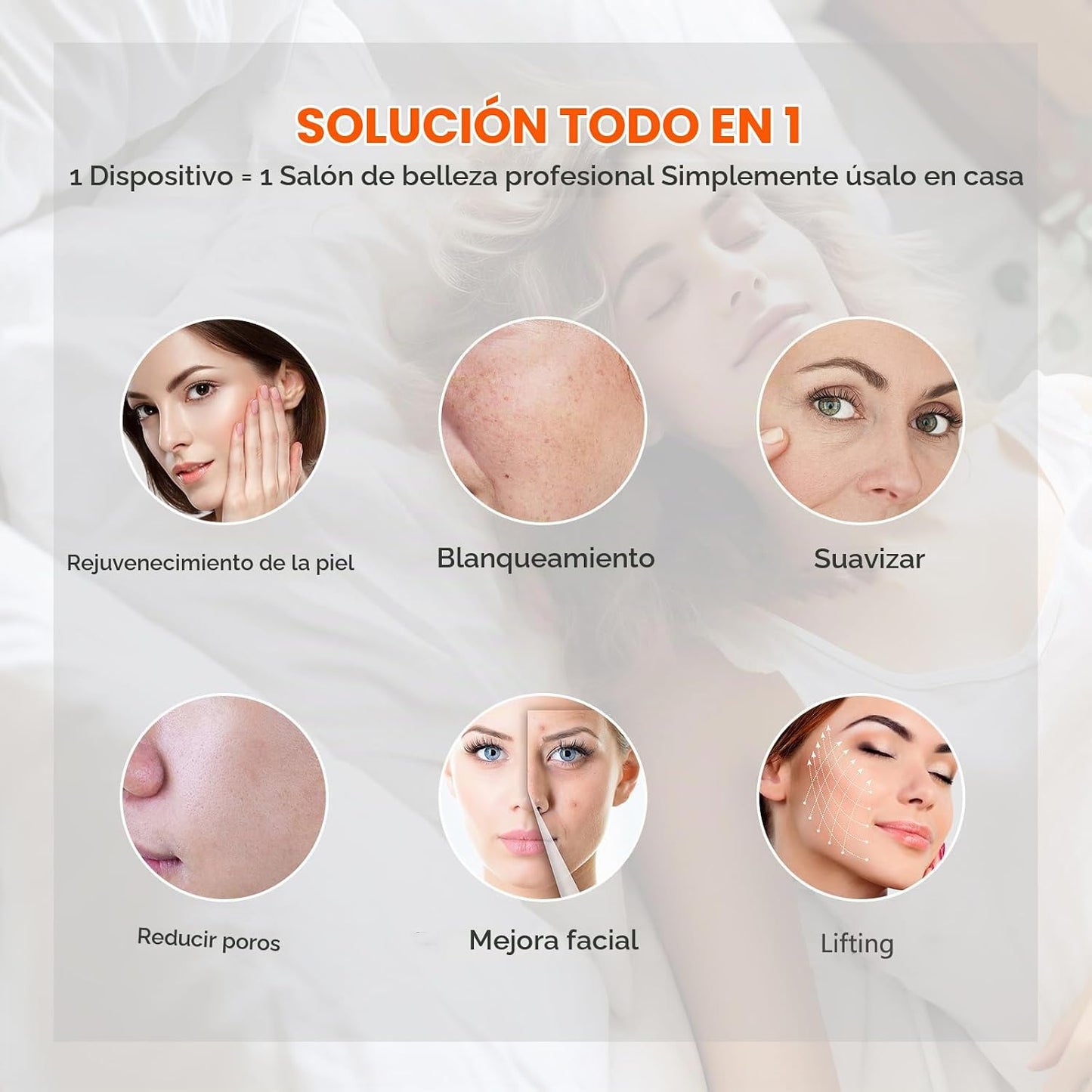Holsn Terapia de luz LED para cara con spray LED para terapia corpo...