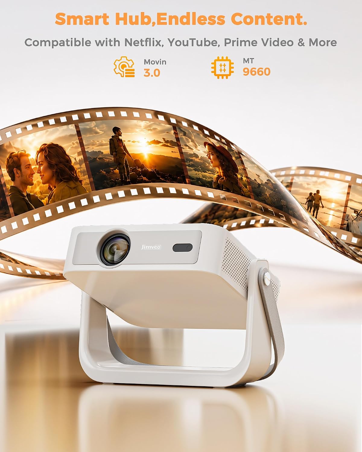 Jimveo Proyector Portátil con WiFi y Filtro Creativo Magnético Blue...