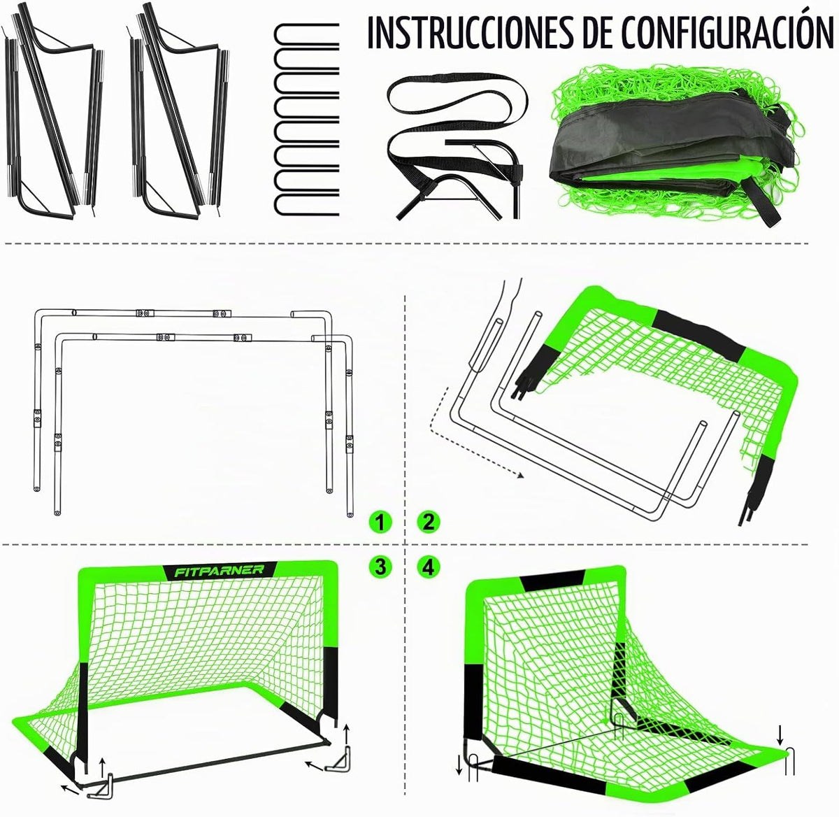 FITPARNER Arcos de Fútbol para Niños para Patio Trasero - Juego de...
