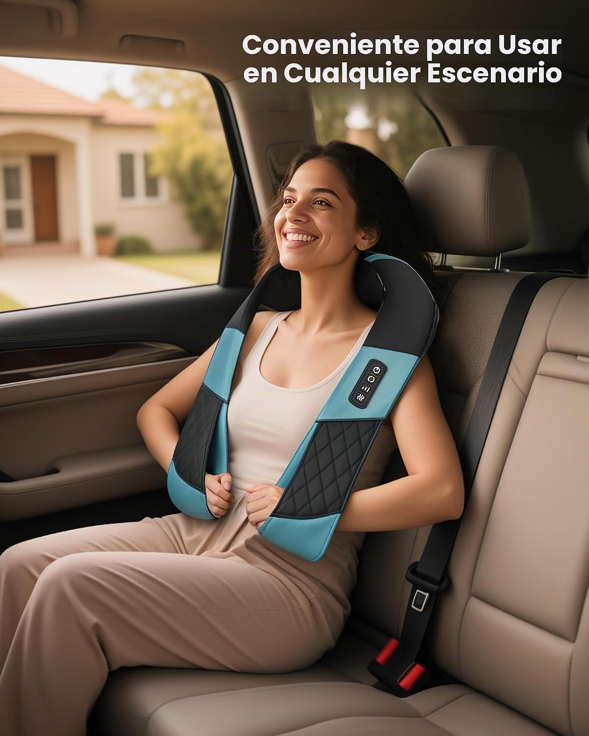 COMFIER Masajeador de cuello inalámbrico con calor, masajeador de e...