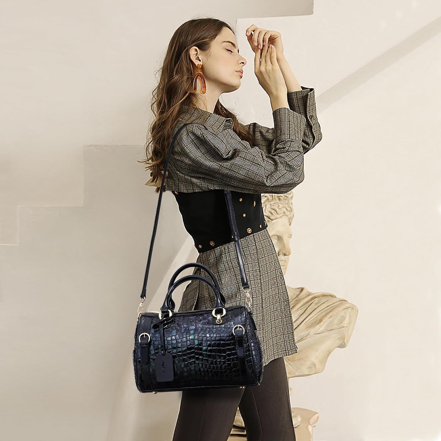 FEIMINA Monederos de cuero genuino para mujer, bolsos de diseñador...