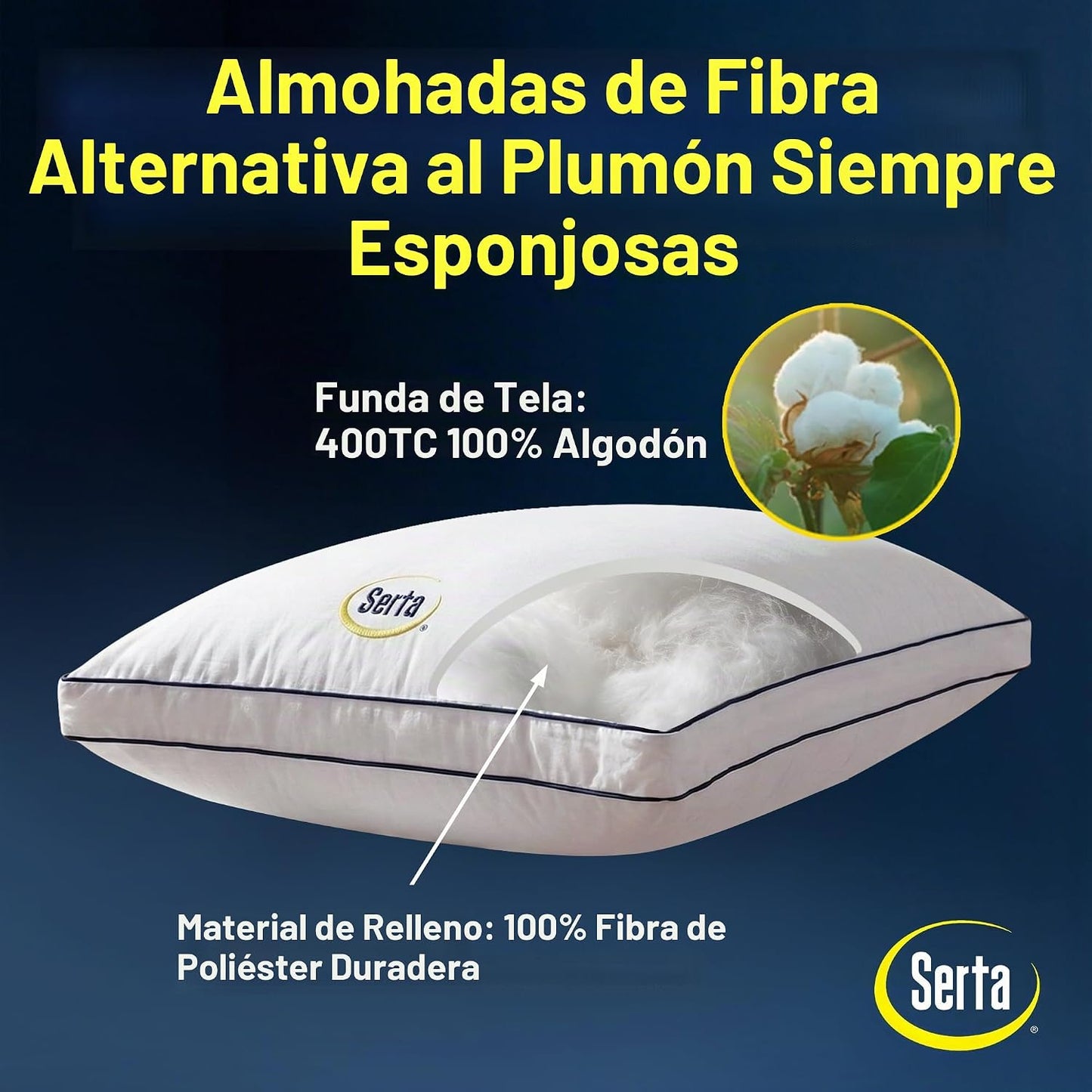 Serta Hotel Collection - Juego de 2 almohadas de cama tamaño King,...