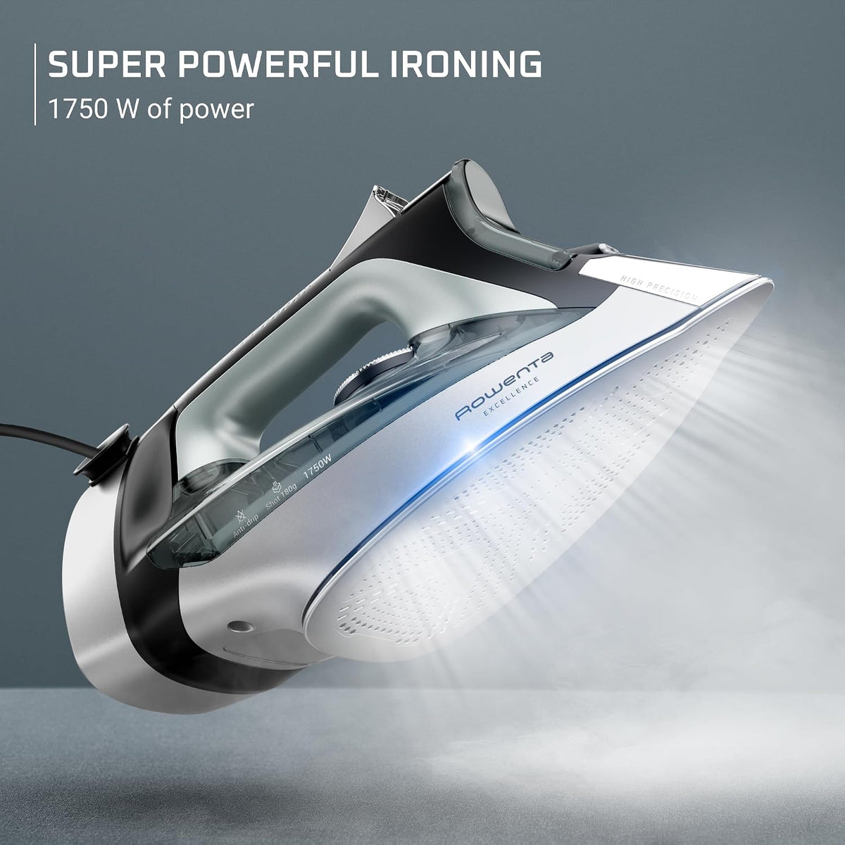 Rowenta Plancha de vapor Focus Excellence de acero inoxidable para...