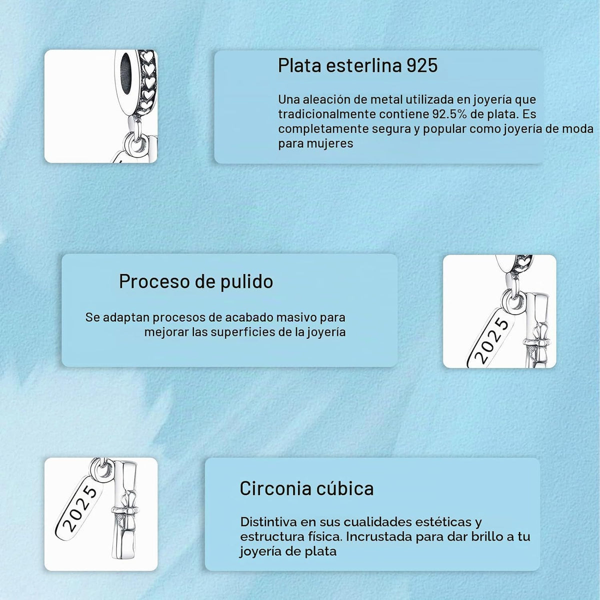 H.ZHENYUE Dijes de plata esterlina 925 con diseño de personaje de p...