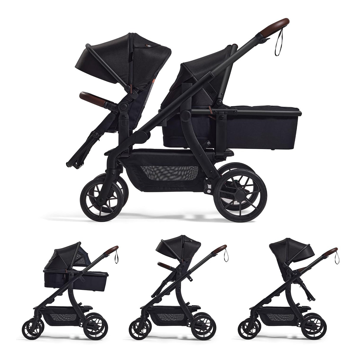 Momcozy ChangeGo - Cochecito de bebé convertible de individual a do...