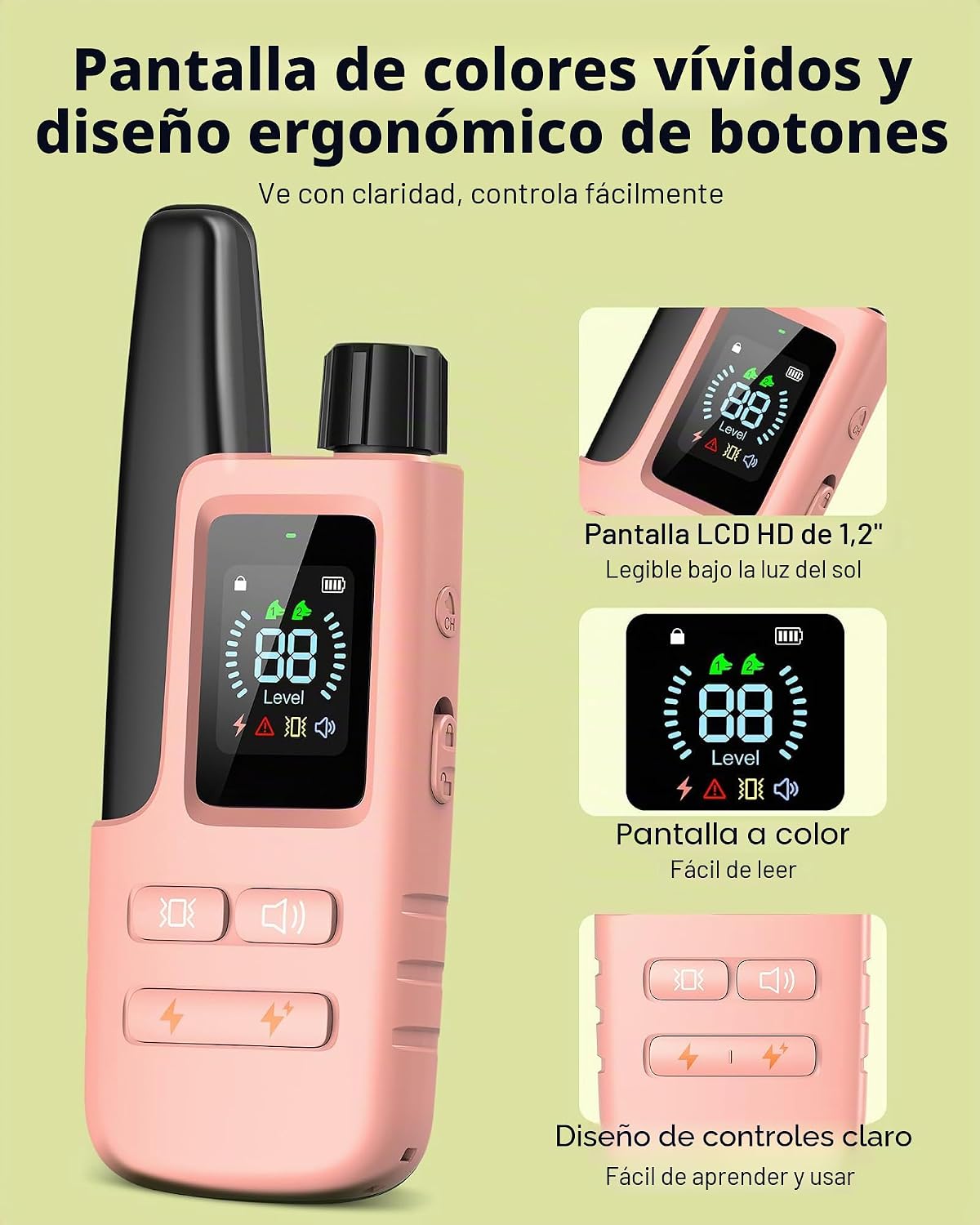 Collar de choque para perro, collar de entrenamiento para perros de...
