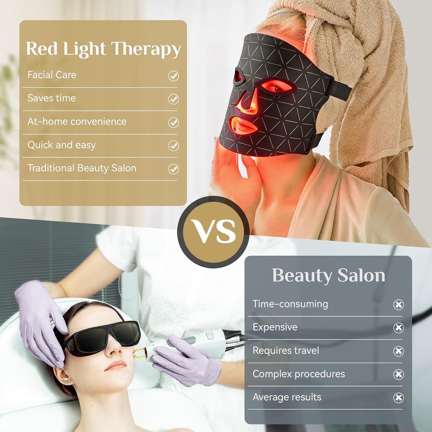 Máscara de terapia de luz roja para cara, terapia de luz de máscara...