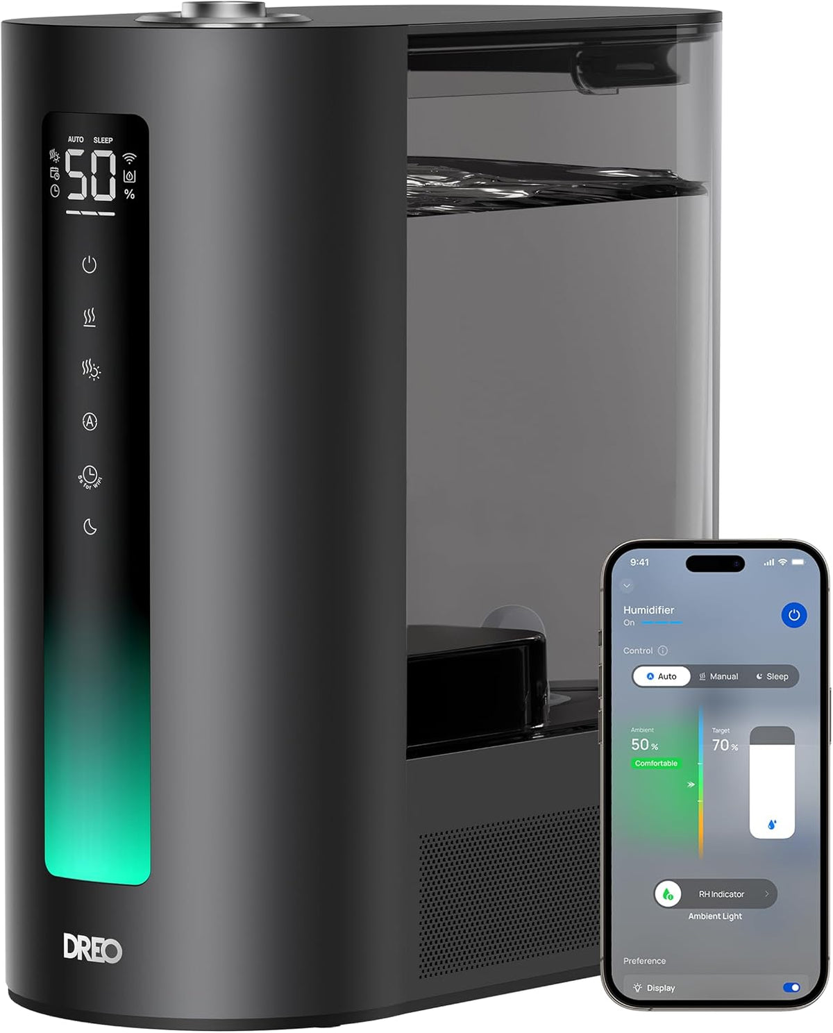DREO Humidificadores inteligentes de 6L para dormitorio, niebla cál...