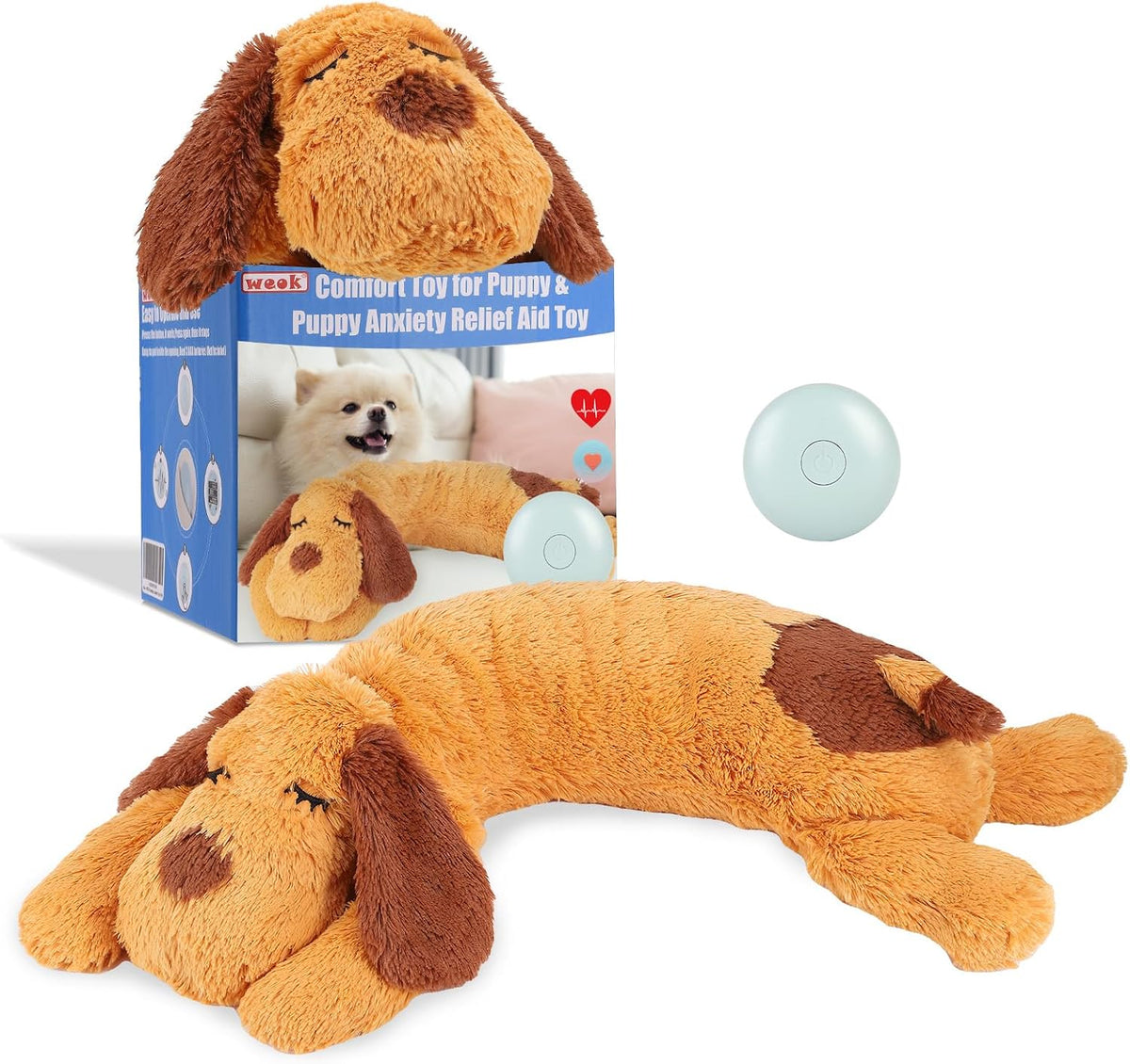 WEOK Juguete de latido del corazón para cachorros, Almohada de acur...