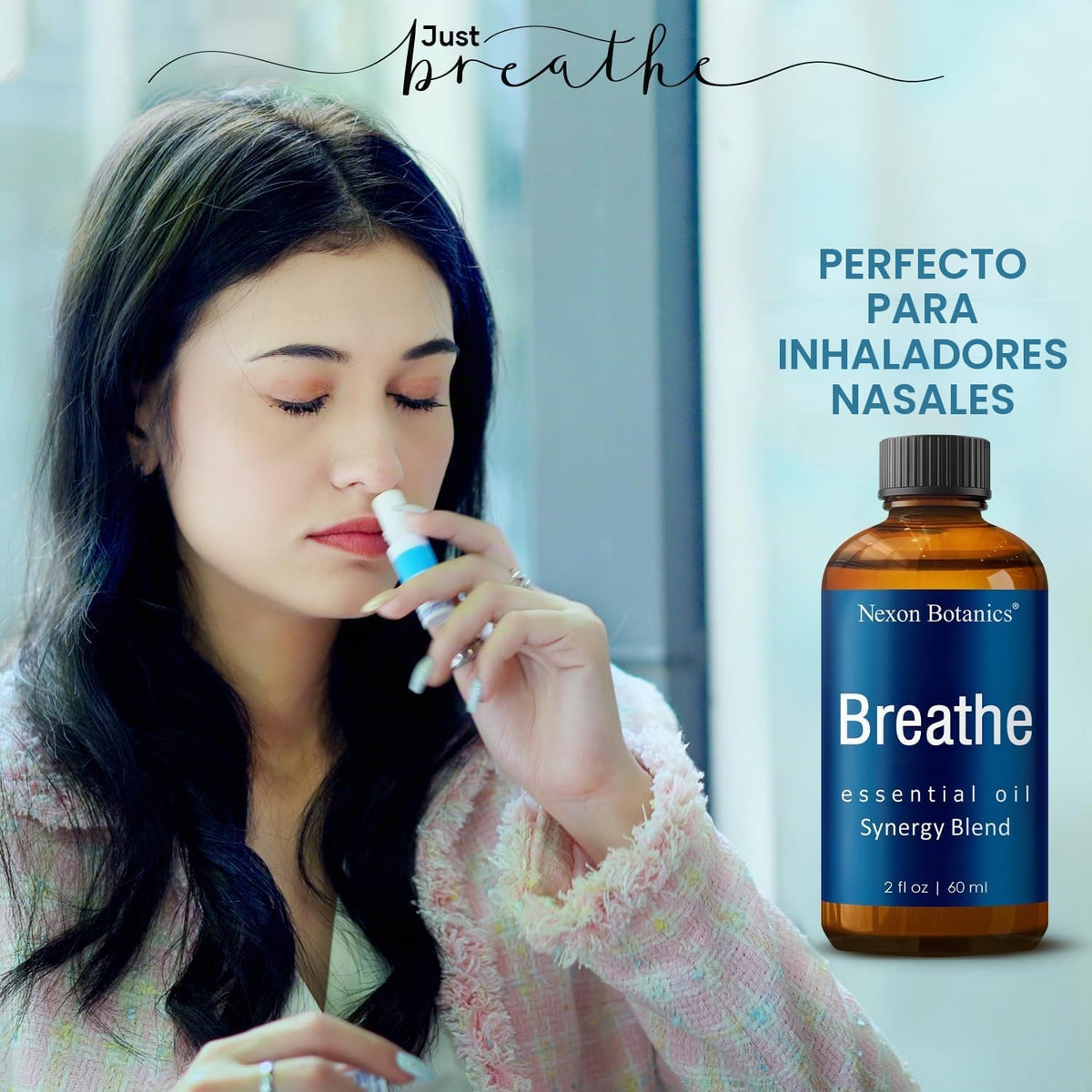 Breathe Mezcla de Aceites Esenciales 60 ml (2.0 fl oz) - Alivio Sin...
