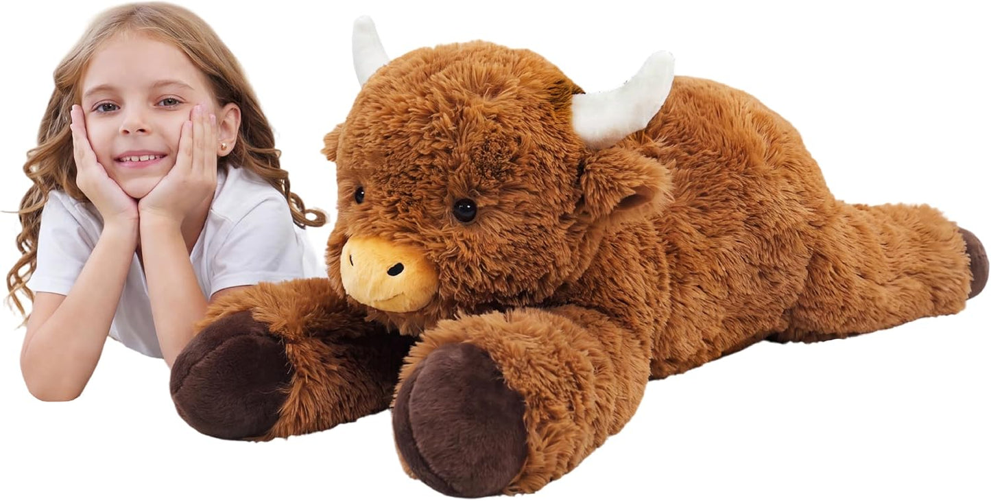 Jrystar Animales de peluche gigantes de la vaca de las tierras alta...