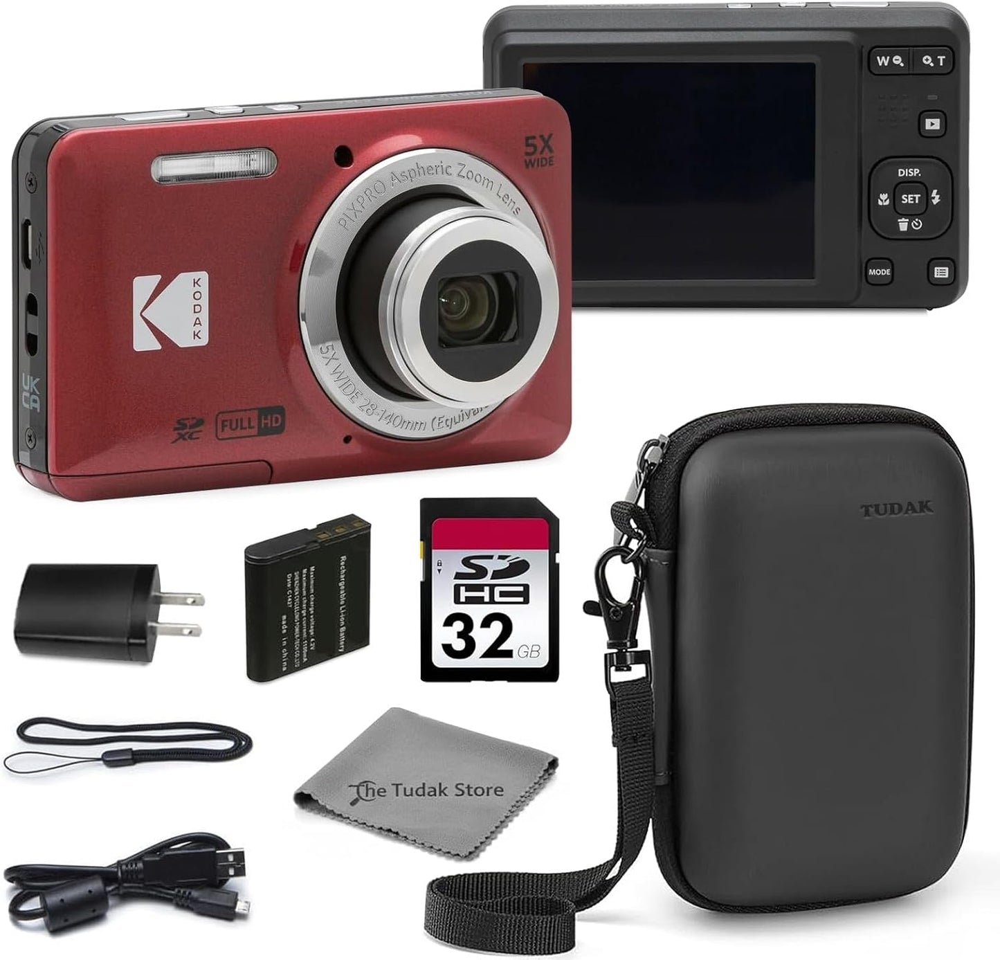 Kodak PIXPRO FZ55 - Cámara digital con sensor CMOS rojo de 16 MP co...