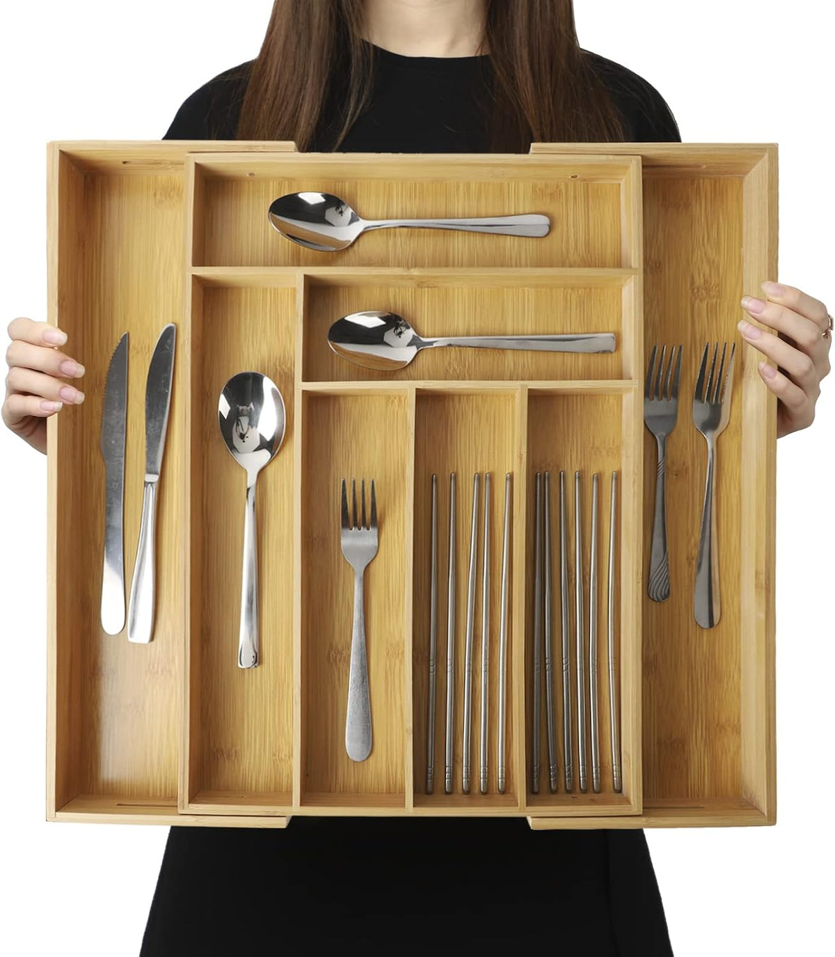 BAMOTTO CRAFTBAMBOO Organizador de Cajones Expandible de Bambú \u20...