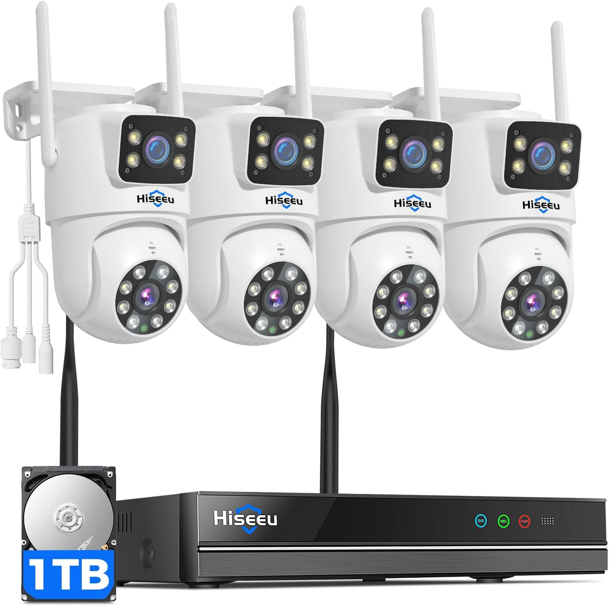 Hiseeu Cámaras de seguridad inalámbricas para exteriores, cámaras |...
