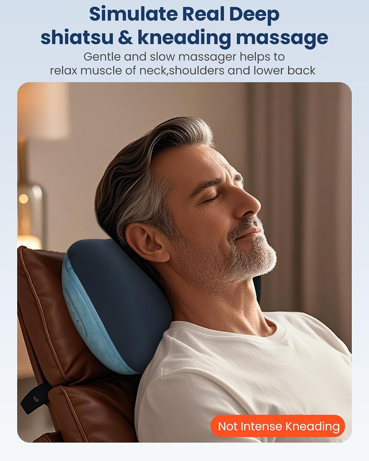 Masajeador Shiatsu inalámbrico de cuello y espalda con calor, amasa...