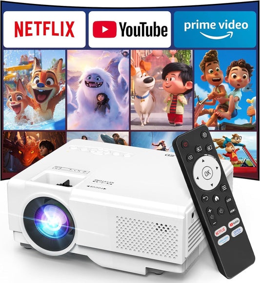 【Netflix Oficialmente】NISOO Proyector Inteligente con WiFi y Blueto...