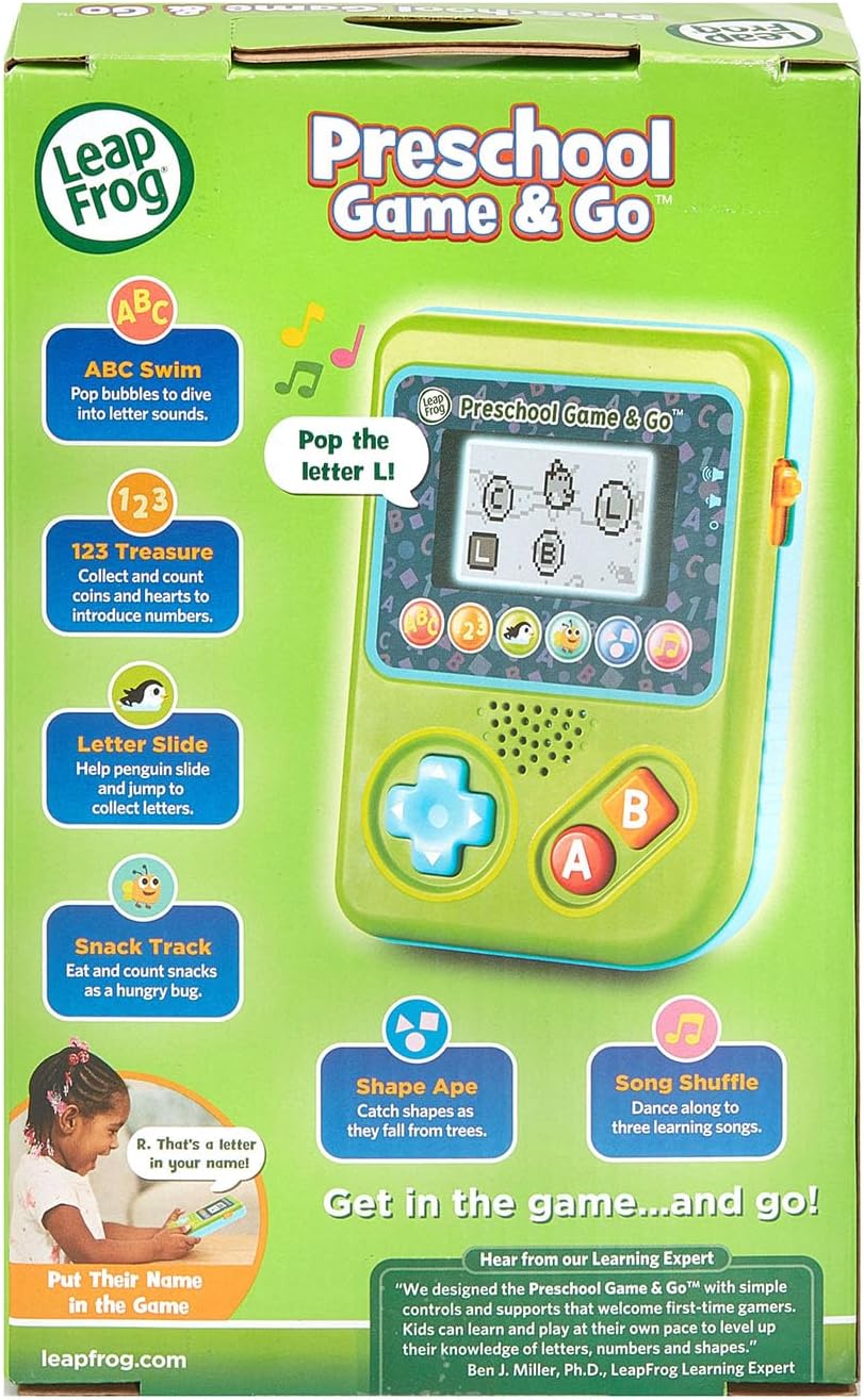 LeapFrog Juguete de videojuego de mano preescolar Game and Go, verde