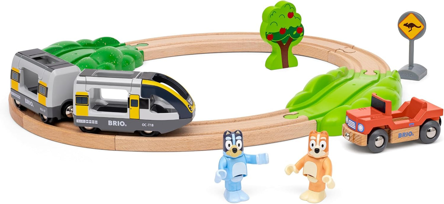 BRIO World Bluey Train Set \u2013 Juego de ferrocarril de madera co...
