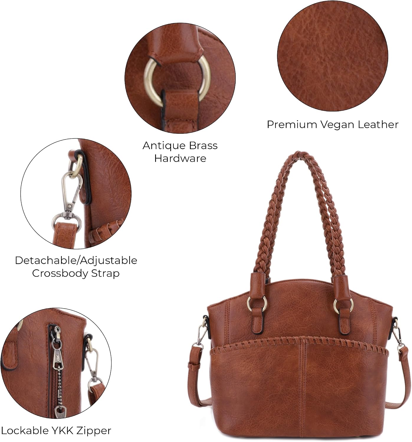 JESSIE &amp; JAMES Bella - Bolsas de mano ocultas para mujer con ce...