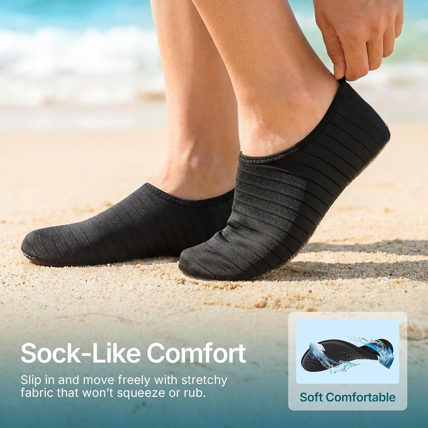 Zapatos de agua para mujeres y hombres, calcetines acuáticos de sec...