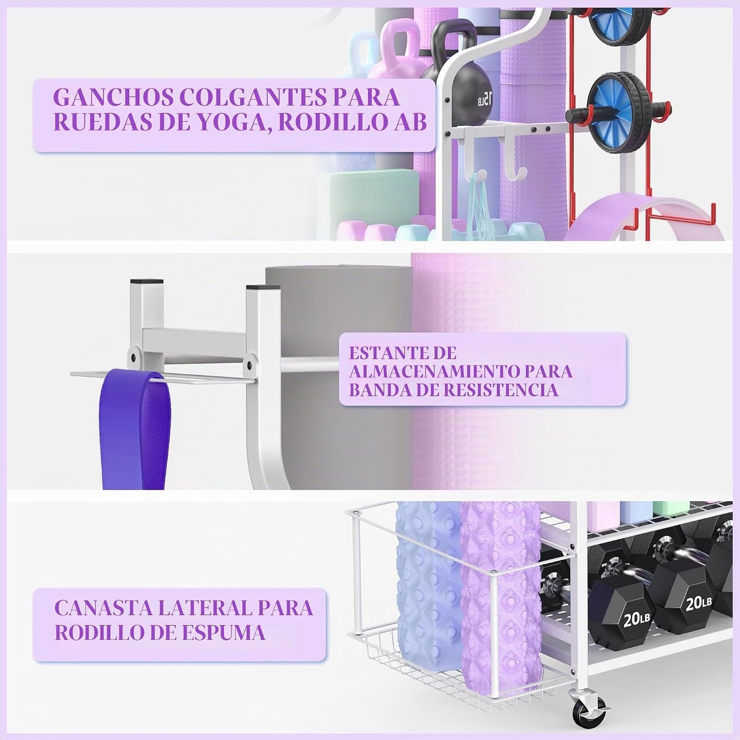 Mythinglogic Estante de almacenamiento para esterilla de yoga, esta...
