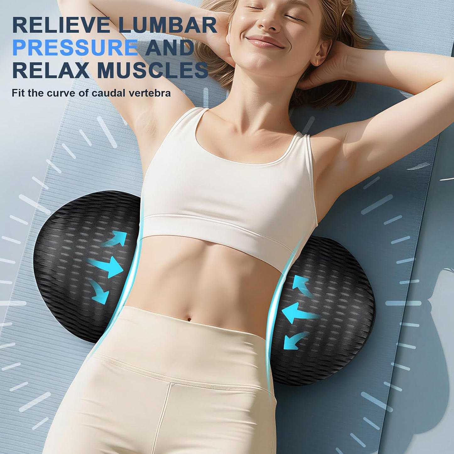 Almohada de apoyo lumbar, almohada lumbar ergonómica de espuma visc...