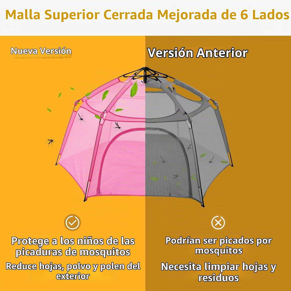Alvantor® Corralito Pop Up de 84 x 84 x 44 pulgadas portátil para b...