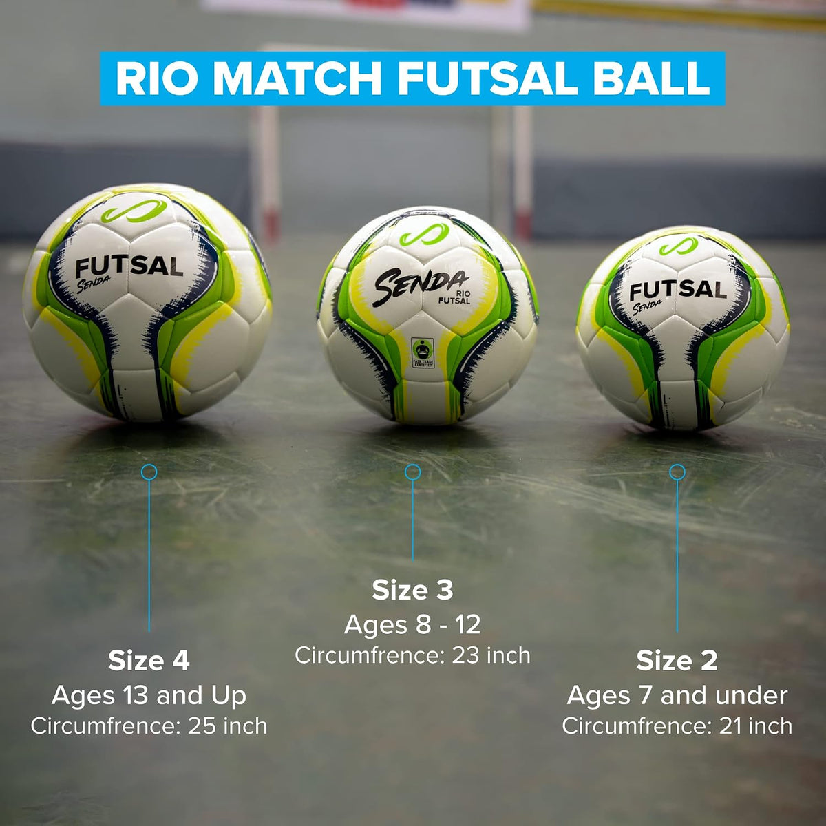 Senda Rio Premium Training Balón de fútbol sala de bajo rebote, cer...