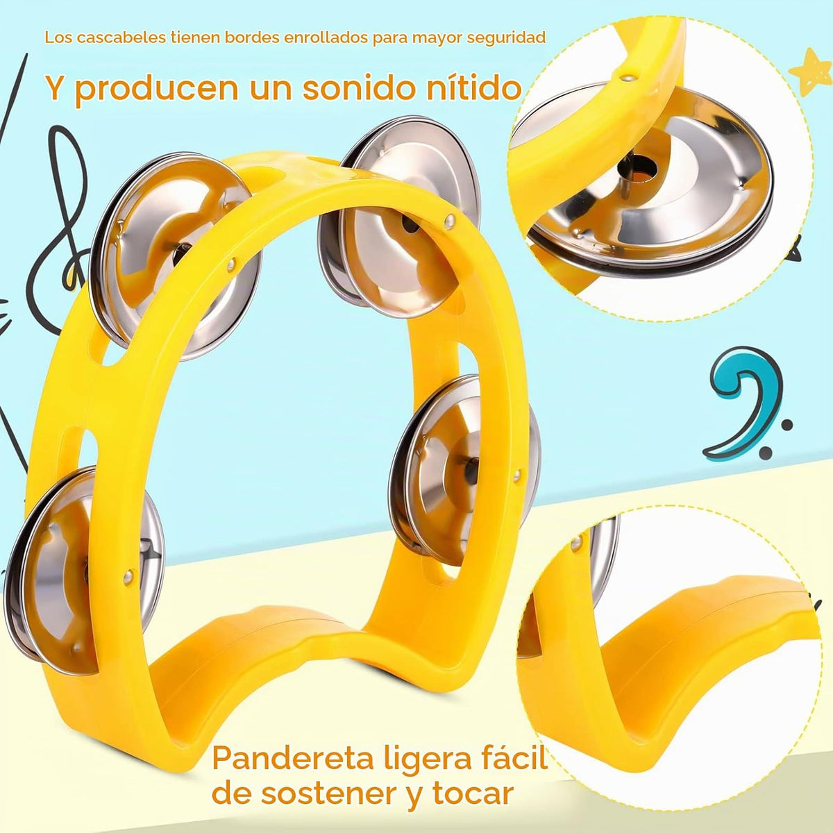 Boao - 21 piezas de instrumento musical de pandereta para adultos,...