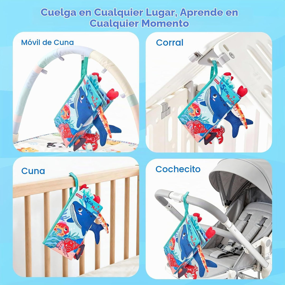 JoyCat Ocean Libros de Bebé Juegos 0-6 Meses, Libros de Tela para B...