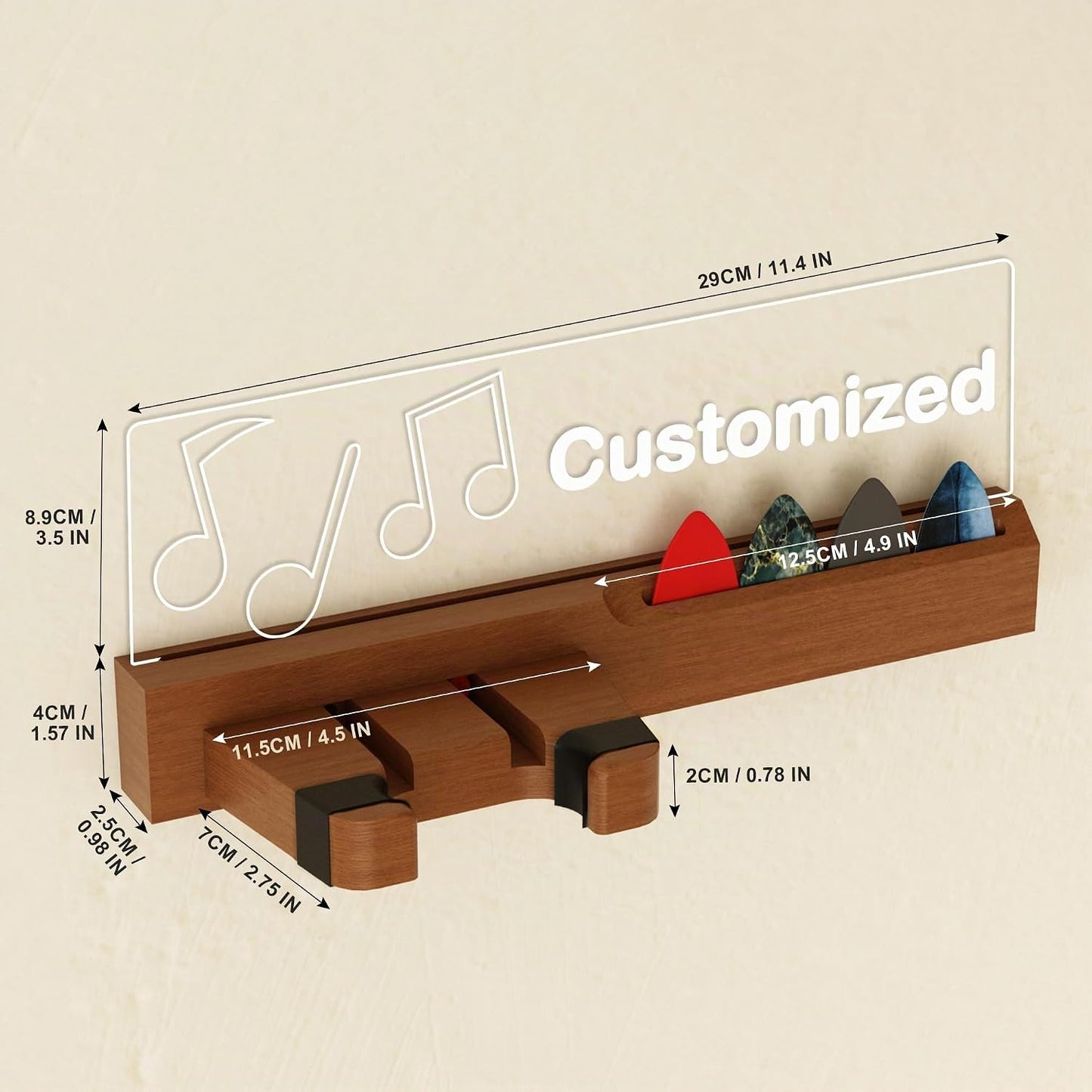 CoolGift Mart Soporte de guitarra personalizado para montar en la p...