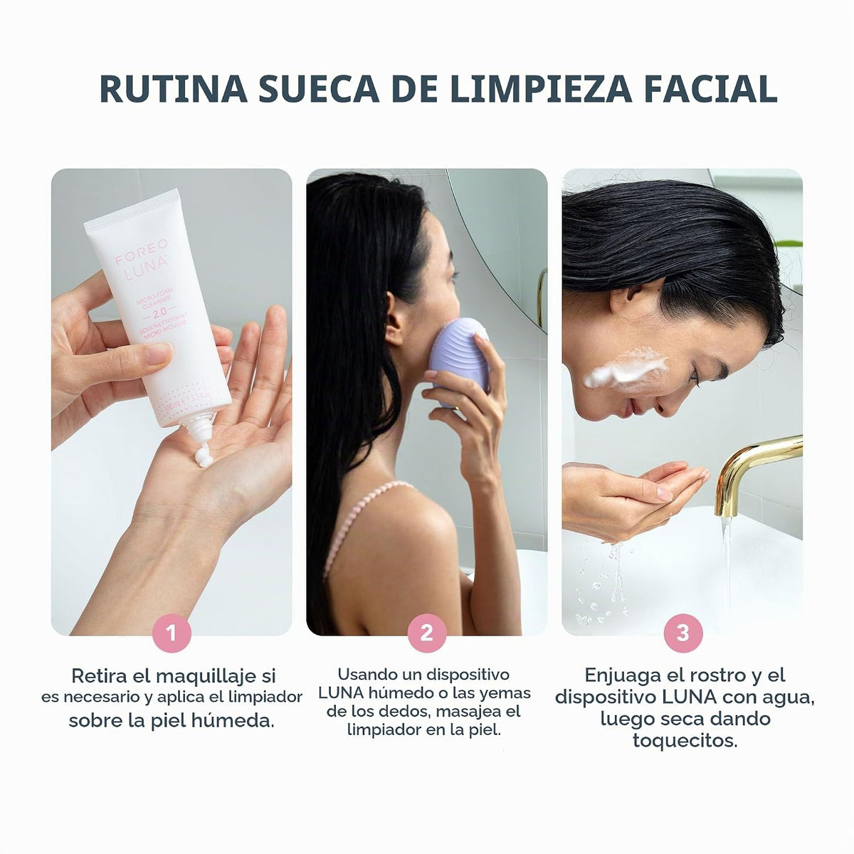 FOREO Luna 4 Cepillo de limpieza facial + limpiador de microespuma...