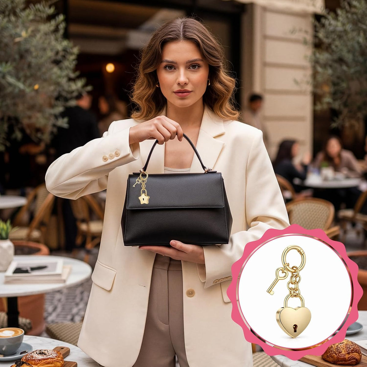 Tucnoeu Colgantes para bolso de candado de corazón - Accesorios de...